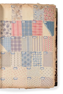 Lot 2051 - French Fabric Sample Book, late 19th century Enclosing silk damasks, brocades, woven checks and...