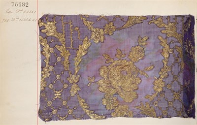 Lot 2053 - French Fabric Sample Book, late 19th century  Enclosing large samples of evening fabrics...