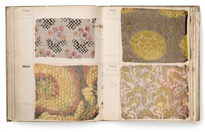 Lot 2053 - French Fabric Sample Book, late 19th century  Enclosing large samples of evening fabrics...