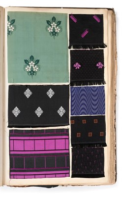 Lot 2059 - French Fabric Sample Book, late 19th century  Enclosing printed and woven silks, brocades,...