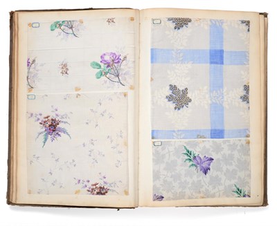 Lot 2061 - French Fabric Sample Book, 19th century Enclosing printed samples on fine cottons in primarily...