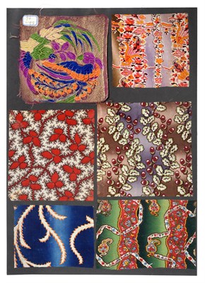 Lot 2067 - French Fabric Sample Book, mid 19th century  Including cottons and fine wool printed in vibrant...