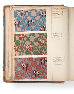Lot 2067 - French Fabric Sample Book, mid 19th century  Including cottons and fine wool printed in vibrant...