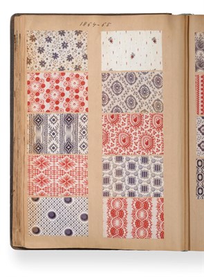 Lot 2068 - French Cotton Sample Book, mid 19th century Enclosing printed cottons in a variety of floral,...
