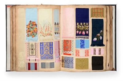 Lot 2069 - French Silk Sample Book, late 19th century Enclosing woven silks in a variety of colours and...