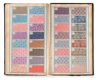 Lot 2070 - French Fabric Sample Boo, late 19th century First paper titled Flanelle Tunisienne, 24 April...