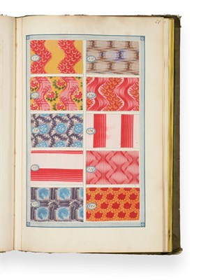 Lot 2072 - French Fabric Sample Book, early 19th century  Enclosing printed cottons of floral, striped,...