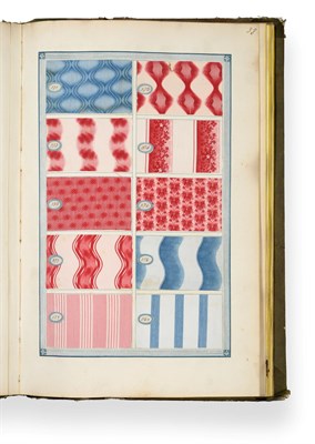 Lot 2072 - French Fabric Sample Book, early 19th century  Enclosing printed cottons of floral, striped,...