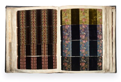 Lot 2075 - French Fabric Sample Book, late 19th century Including mainly velvets in luxurious colours of...