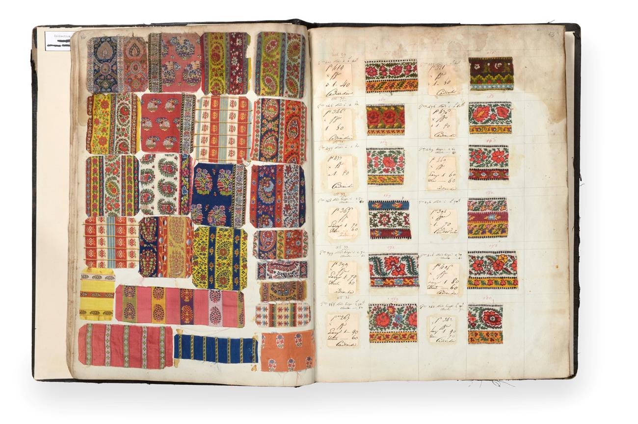 Lot 2078 - French Fabric Book, early 19th century  Titled to the first page Samples of Mr G Bertrand Lyon...