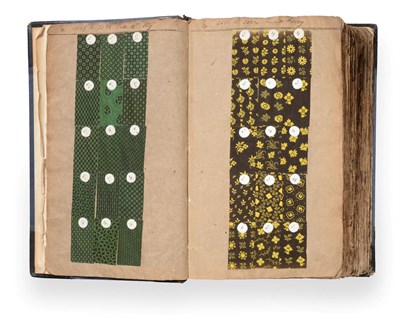 Lot 2079 - English Fabric Sample Book, circa 1830's Titled in gilt to the spine Rossendale Collection...