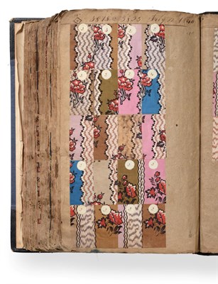 Lot 2079 - English Fabric Sample Book, circa 1830's Titled in gilt to the spine Rossendale Collection...