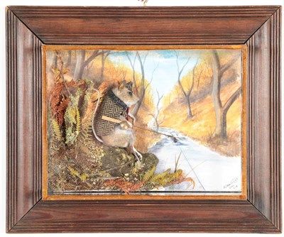 Lot 201 - Taxidermy: Anthropomorphic Fishing Mouse, circa 2020, by A.J. Armitstead, Taxidermist & Naturalist