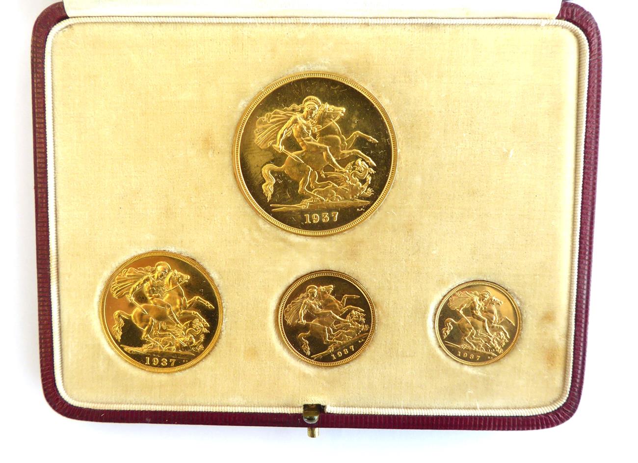 Lot 2003 - 1937 George V Four Coin Gold Proof Set As issued in official original box of issue