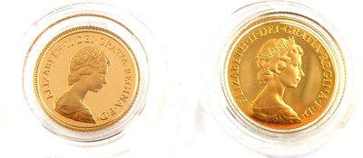 Lot 2005 - 1980 Gold Proof Half and Full Sovereigns complete with their individual certificates and Royal Mint