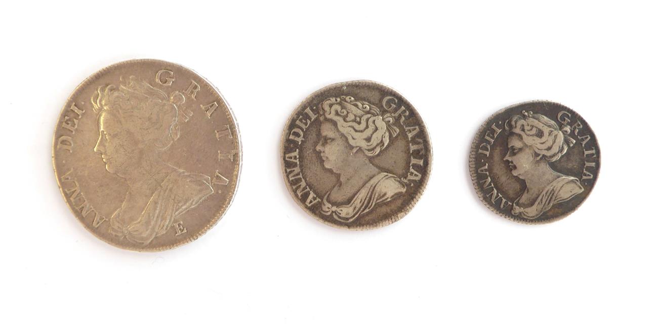Lot 2016 - Anne Halfcrown 1708E SEPTIMO, plain in angles, scratches across bust & lower Anglo/Scottish shield