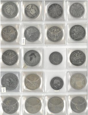 Lot 2028 - Collection of Crowns Double Florins and a Forged BoE 1804 Dollar: Crowns 1819 GVF some time...