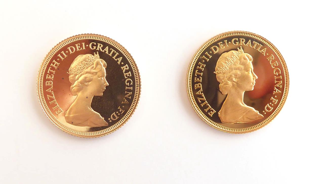 Lot 2041 - Elizabeth II Gold Proof Sovereign 1980 and 1979  Gold Proof  Sovereign, both in original Royal Mint