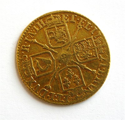 Lot 2045 - George I Guinea 1721 Fourth  Laur. Head, Tie with loop at one end Fine S3631 Rare