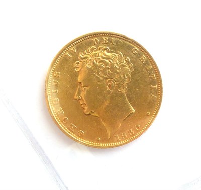 Lot 2071 - George IV Sovereign 1830 Bare Head Date below, VF S3801