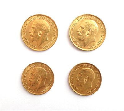 Lot 2077 - George V 1914, 1913 Sovereigns and 1912, 1914 Half Sovereigns (4)