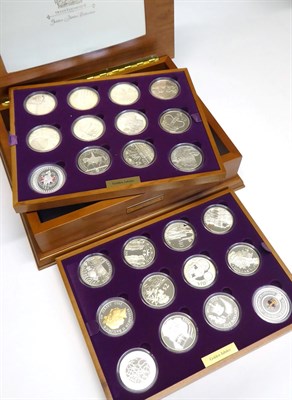 Lot 2089 - Queen Elizabeth 2002 Golden Jubilee Collection of 24 Crowns in Wooden box of issue with all...
