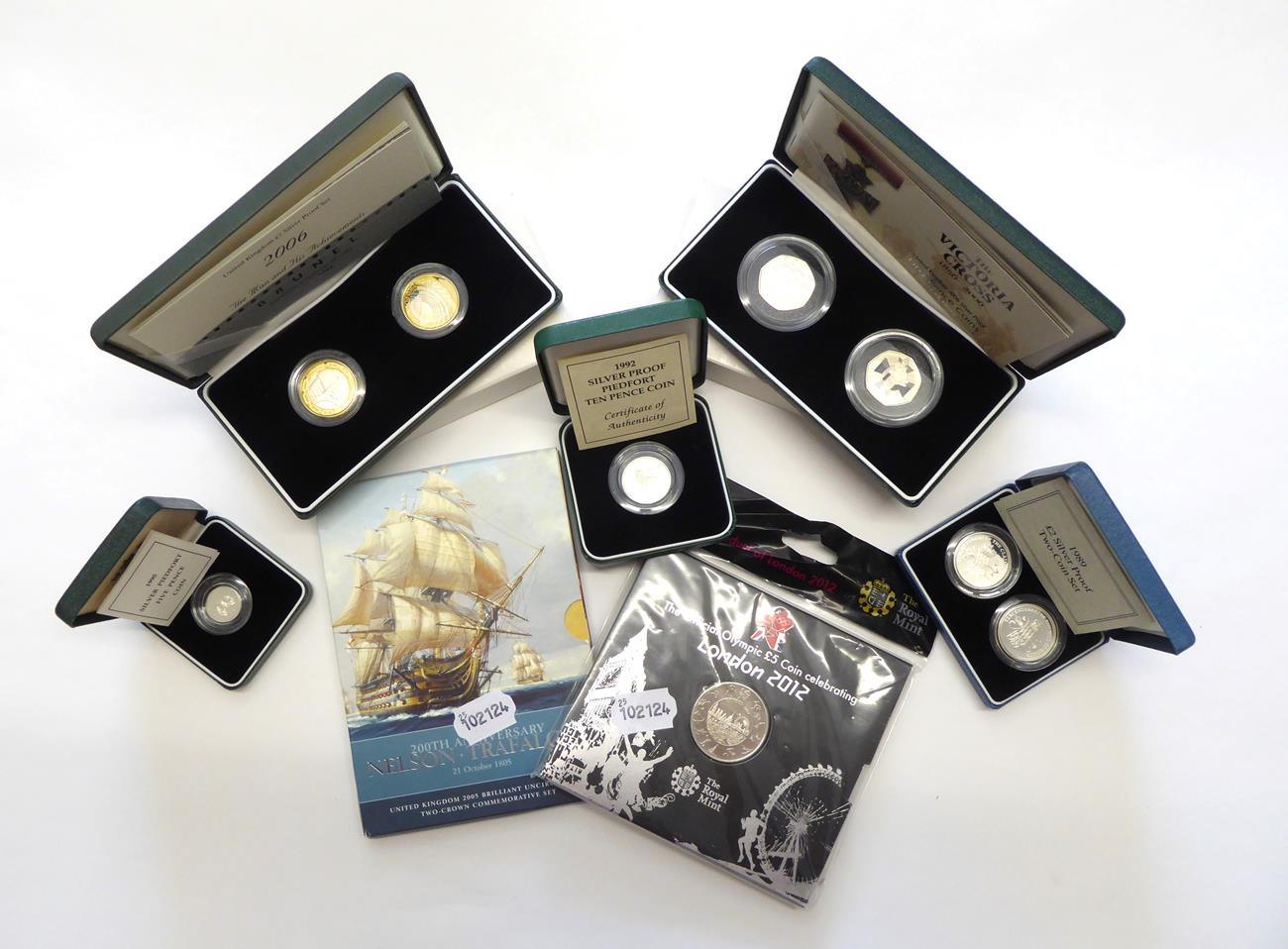 Lot 2105 - Royal Mint Silver Proof UK Coins 2006 Victoria Cross 2-Coin 50p Set, 2006 Brunel 2-Coin £2...