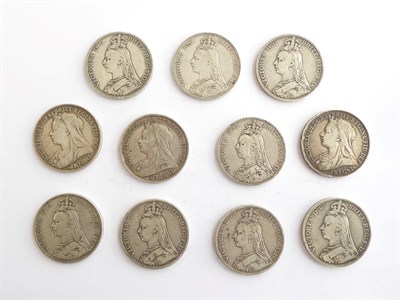 Lot 2114 - Victoria Crowns 5 x 1889, 2 x 1891, 1892, 1893, 1895 and 1898 GF- VF+ (11)