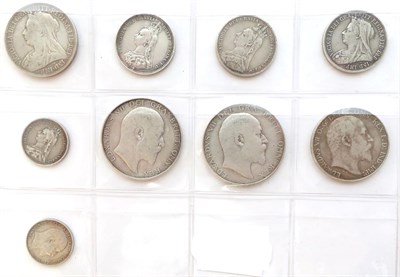 Lot 2123 - Victoria, 5 x Silver Coins comprising: florin 1897, 3 x shillings 1887JH, 1890 & 1900 &...