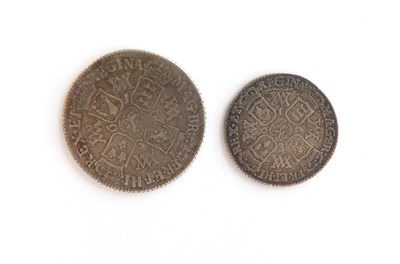 Lot 2127 - William & Mary Shilling 1693 crowned cruciform shields with WM monogram in angles, busts VG...