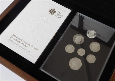 Lot 2171 - Platinum Proof Set 2008, 7 coins comprising £1, 50p, 20p, 10p, 5p, 2p & 1p with 'Royal Shield...