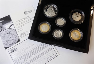 Lot 2174 - Silver Proof Piedfort Set 2014, 6 coins comprising  £5 'Queen Anne,' 2 x £2 'Outbreak of WW1'...