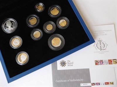 Lot 2177 - Silver Proof Set 2012 'Diamond Jubilee' a commemorative 10-coin set comprising: £5, 2 x £2...