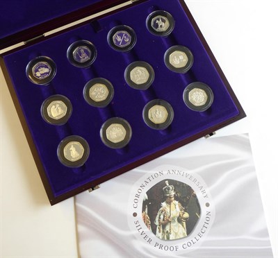 Lot 2186 - Channel Islands, a Set of 12 x Silver Proof 50p Coins 2003, commemorating the 50th anniversary...