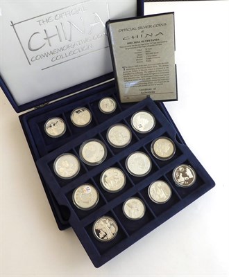 Lot 2187 - China, 'Official Silver Coins Collection' 15 x commemorative coins comprising 7 x 10 yuan 1992(x2)