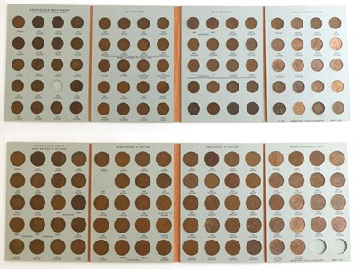 Lot 2194 - Set of Australian pennies, and a set of Australian halfpennies (2 sets), in DANSCO folders