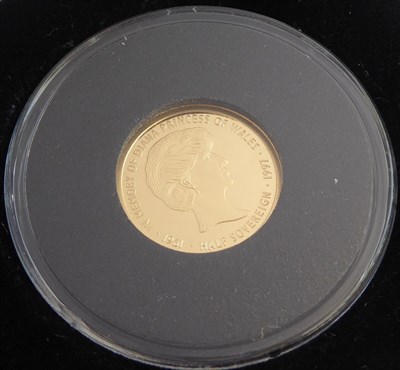 Lot 2197 - Tristan da Cunha, Gold Proof Half Sovereign 2017 commemorating Princess Diana; 4g, 917 gold,...