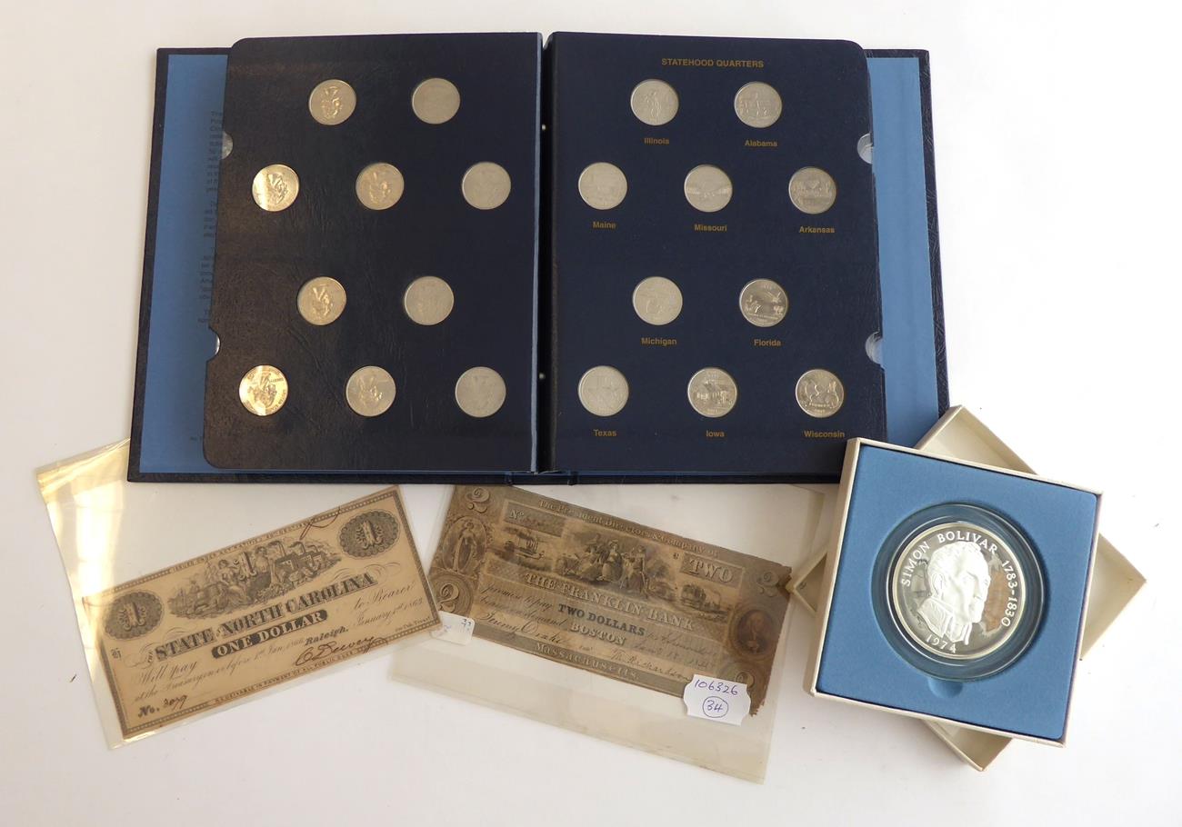 Lot 2199 - USA, a Complete Set of 50 State Quarters, minted 1999 - 2008, all different reverses, in a...