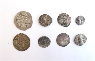 Lot 2201 - Sassanian Silver Drachm (2), Turkey Dirhem (2), Islamic Dirhm and Parthian (Persis) Kingdom...