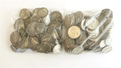 Lot 2222 - £22.87½ Face Value Pre-47 Silver, weight 2.55kg; (includes 78 x George VI  halfcrowns & 26 x...