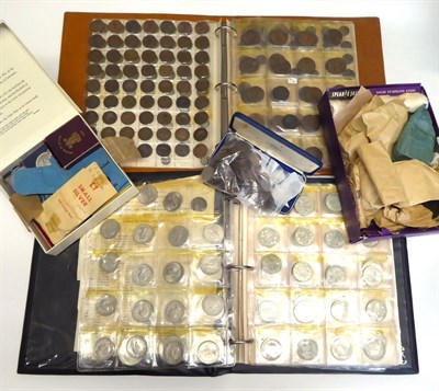 Lot 2233 - An Eclectic Collection of Coins:- two files and a box of mostly British coinage etc Some pre...