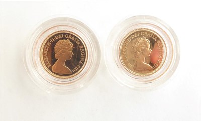 Lot 2238 - Elizabeth II Proof Gold Half Sovereigns x 2 in original Royal Mint Clam Shell cases and with CoAs