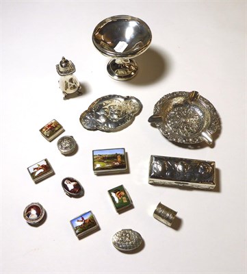 Lot 8 - A Collection of Silver, including: a pedestal dish, Birmingham, 1972, filled; a German silver...