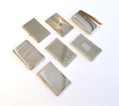 Lot 9 - Seven Various Elizabeth II Silver Card-Cases, Various Maker's and Dates, variously oblong...