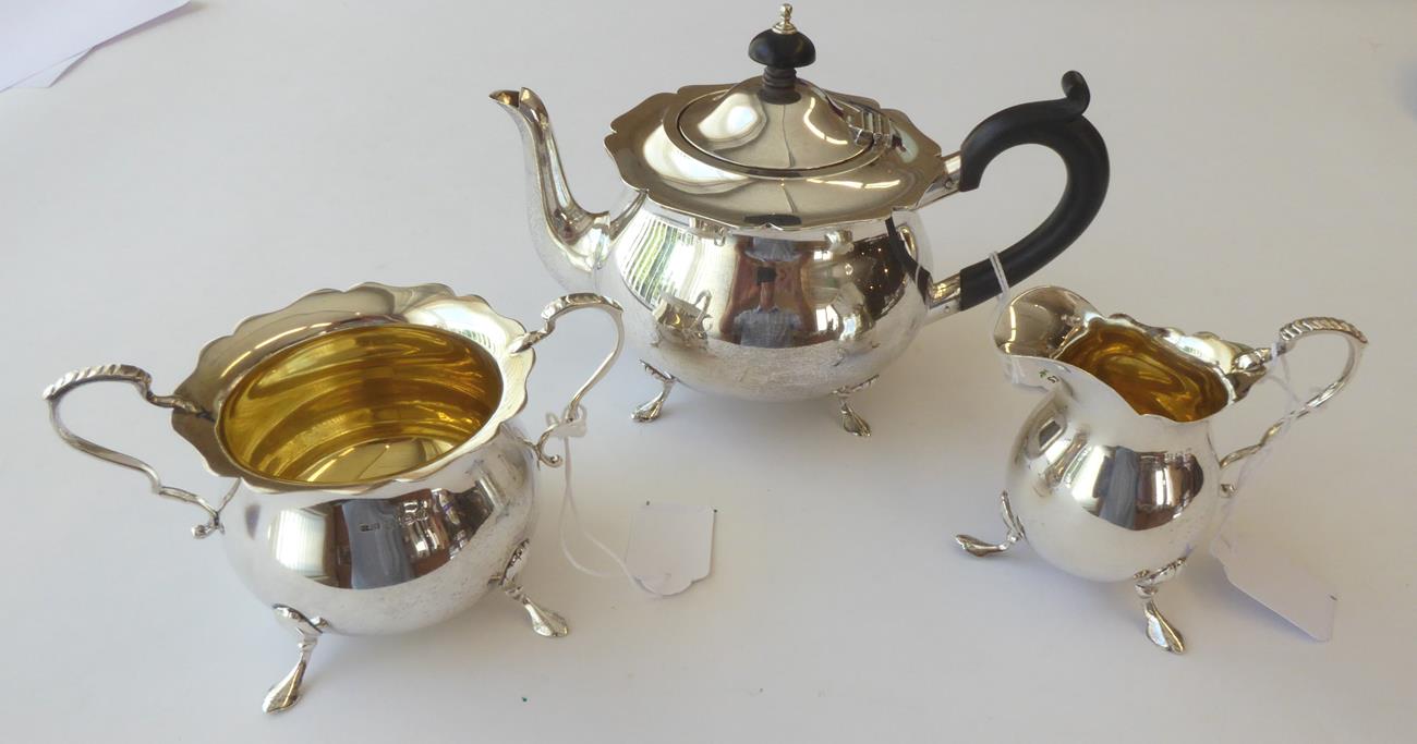 Lot 13 - A Three-Piece George V Silver Tea-Service, by Charles Edwin Turner, Birmingham, 1920 and 1921, each