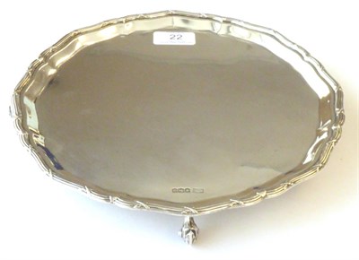 Lot 22 - A George V Silver Salver, by Robert Fead Mosley, Sheffield, 1918, shaped circular and with...