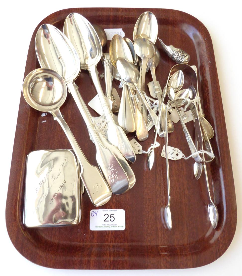 Lot 25 - A Collection of Assorted Silver Flatware, Various Maker's and Dates, including: a pair of...
