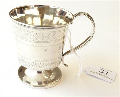 Lot 31 - A George IV Silver Christening-Mug, Maker's Mark Worn, London, 1825, tapering and on spreading...