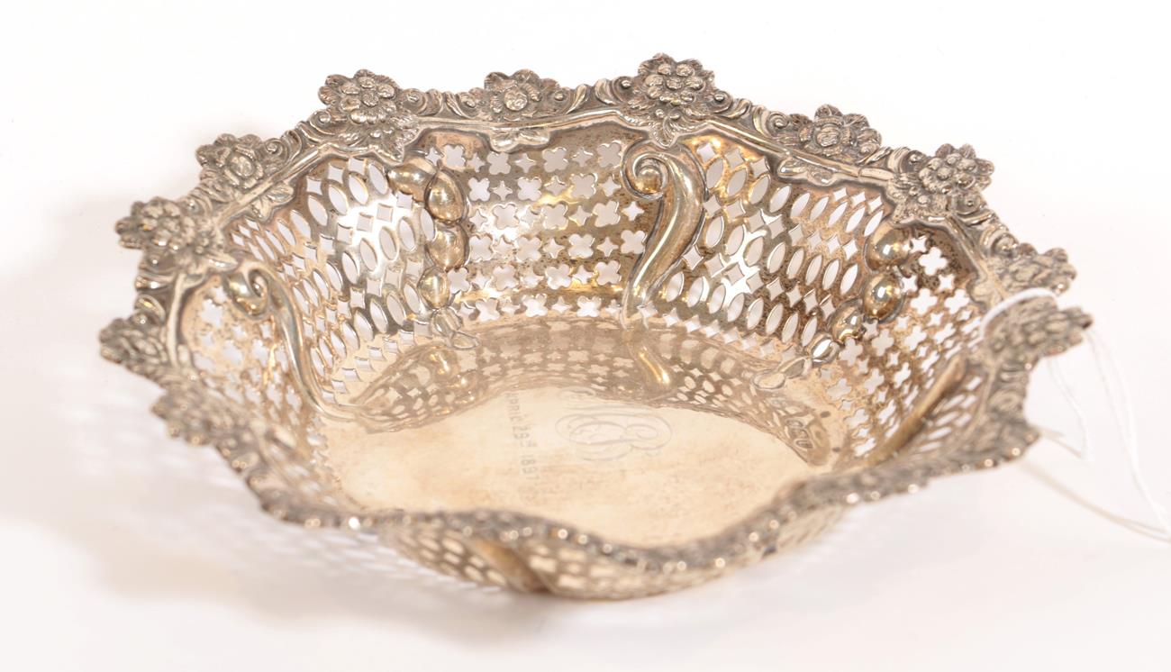 Lot 39 - A Victorian Silver Bowl, by Wilson and Gill, London, 1895, shaped circular and with pierced...