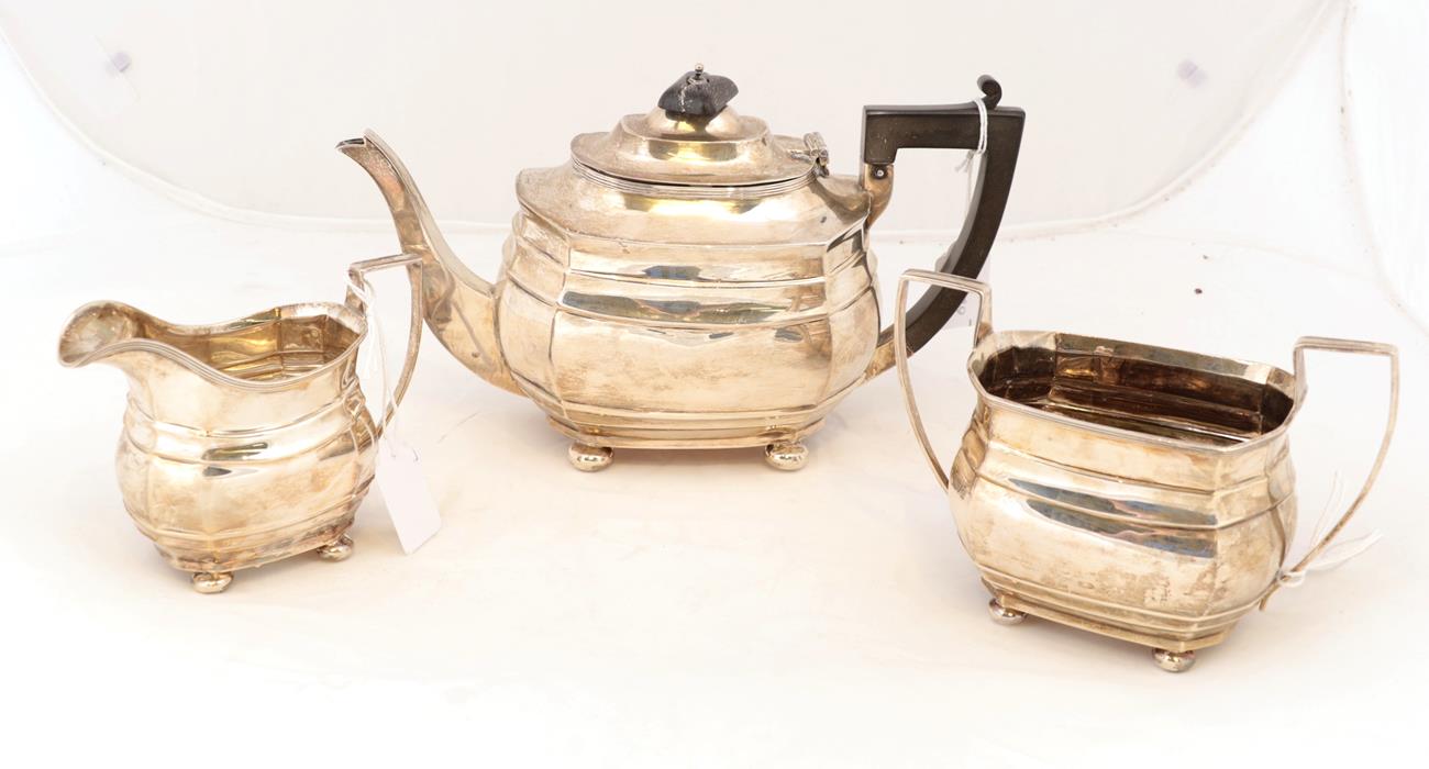 Lot 40 - A Three-Piece George V Silver Tea Service, by George Nathan and Ridley Hayes, Chester, 1913 and...